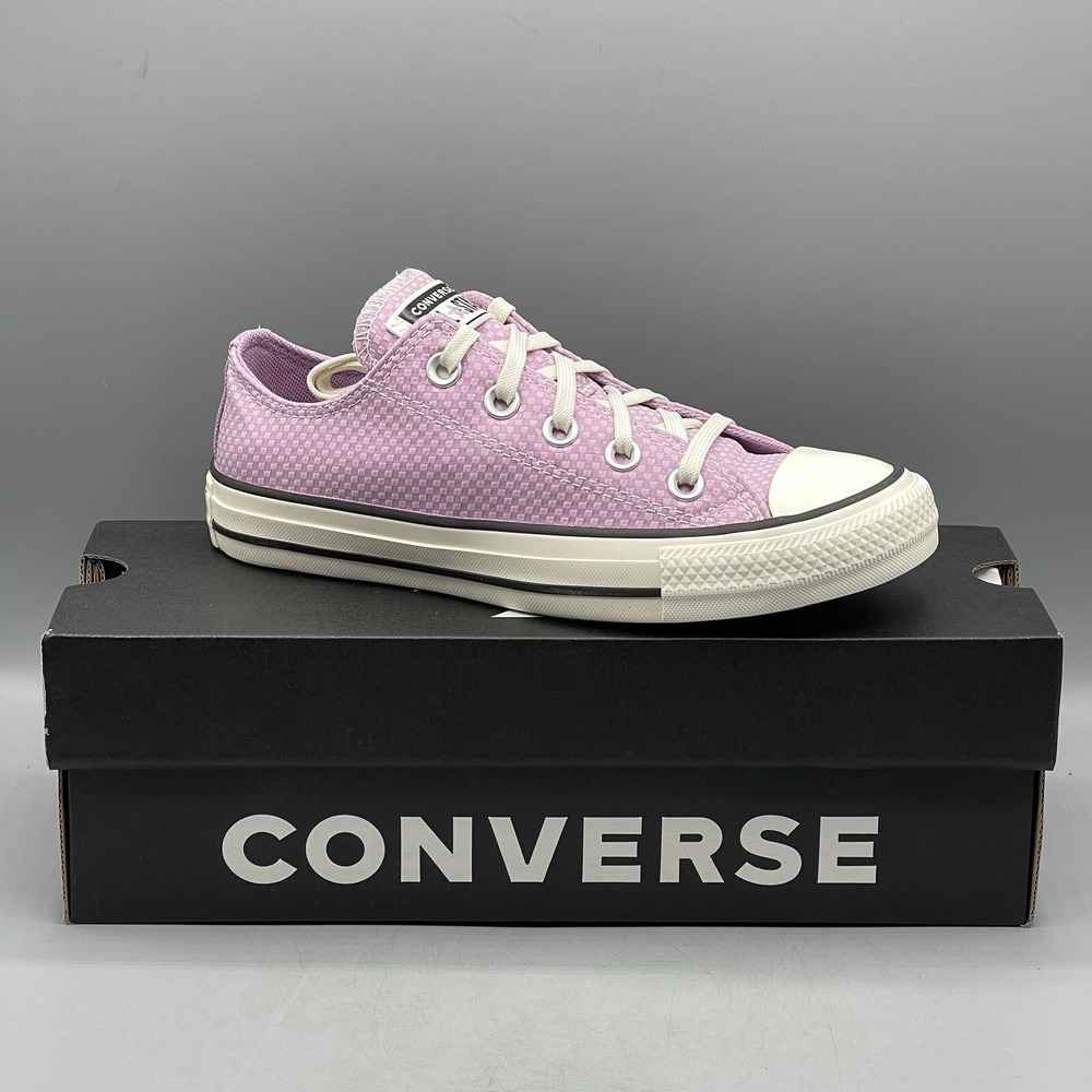 Converse Women's 5 Sneakers Purple Lavender Checked Low Top CTAS A11627C - Picture 9 of 10